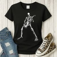 Skeleton Playing Electric Guitar Solo Women's T-Shirt thumb 3