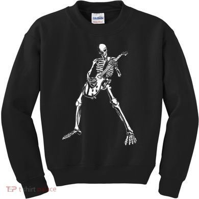 Skeleton Playing Electric Guitar Solo Kids Sweatshirt