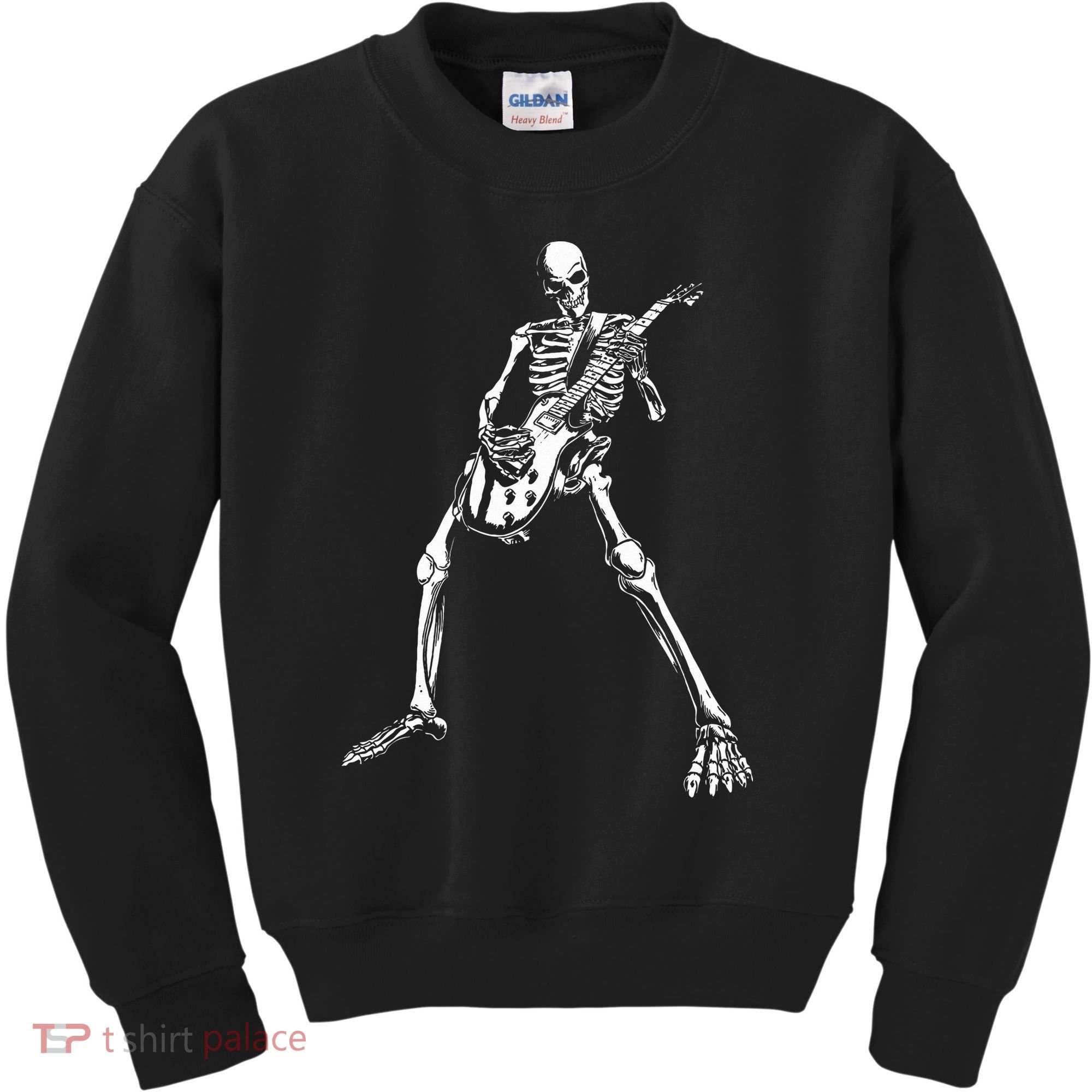 Skeleton Playing Electric Guitar Solo Kids Sweatshirt