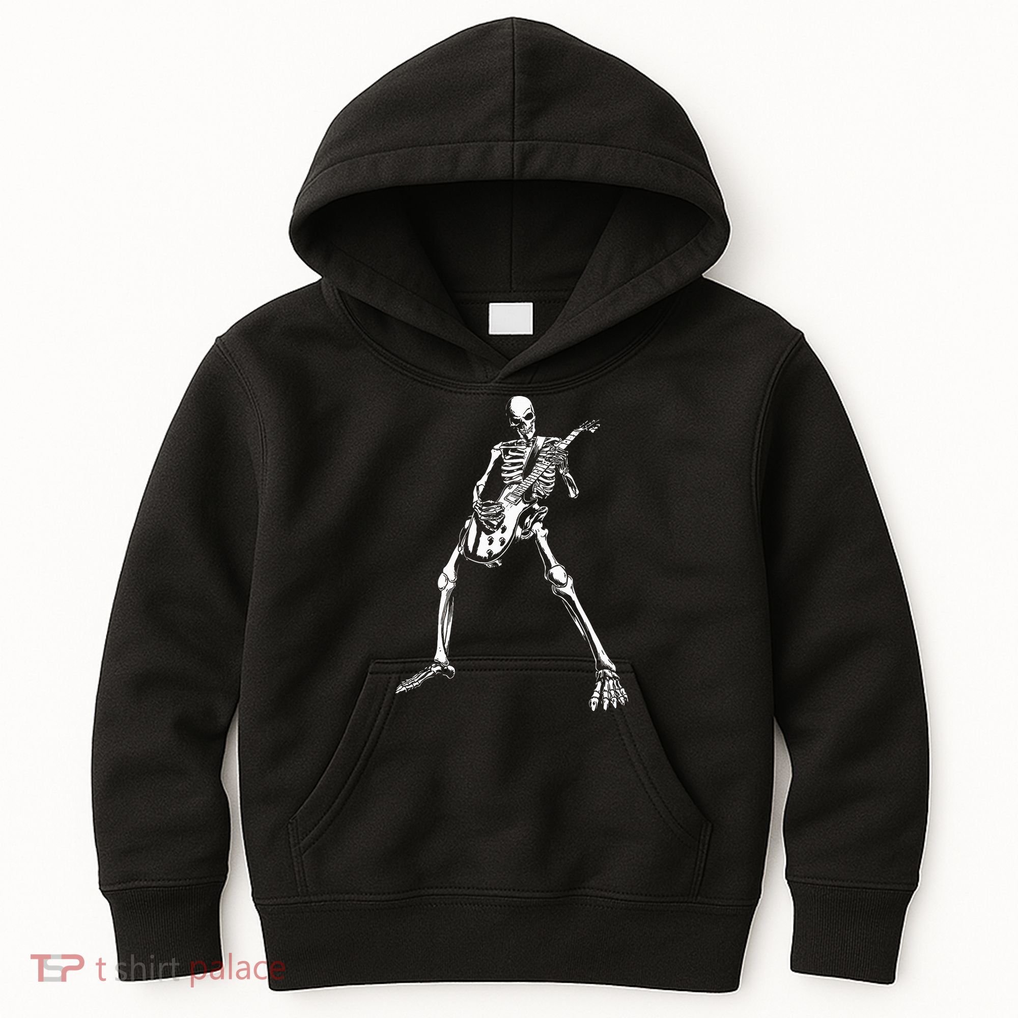 Skeleton Playing Electric Guitar Solo Kids Hoodie