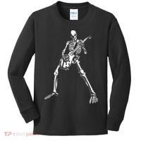 Skeleton Playing Electric Guitar Solo Kids Long Sleeve Shirt thumb 0