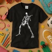 Skeleton Playing Electric Guitar Solo Kids T-Shirt thumb 3