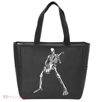 Skeleton Playing Electric Guitar Solo Tote Bag