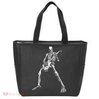 Skeleton Playing Electric Guitar Solo Tote Bag thumb 0