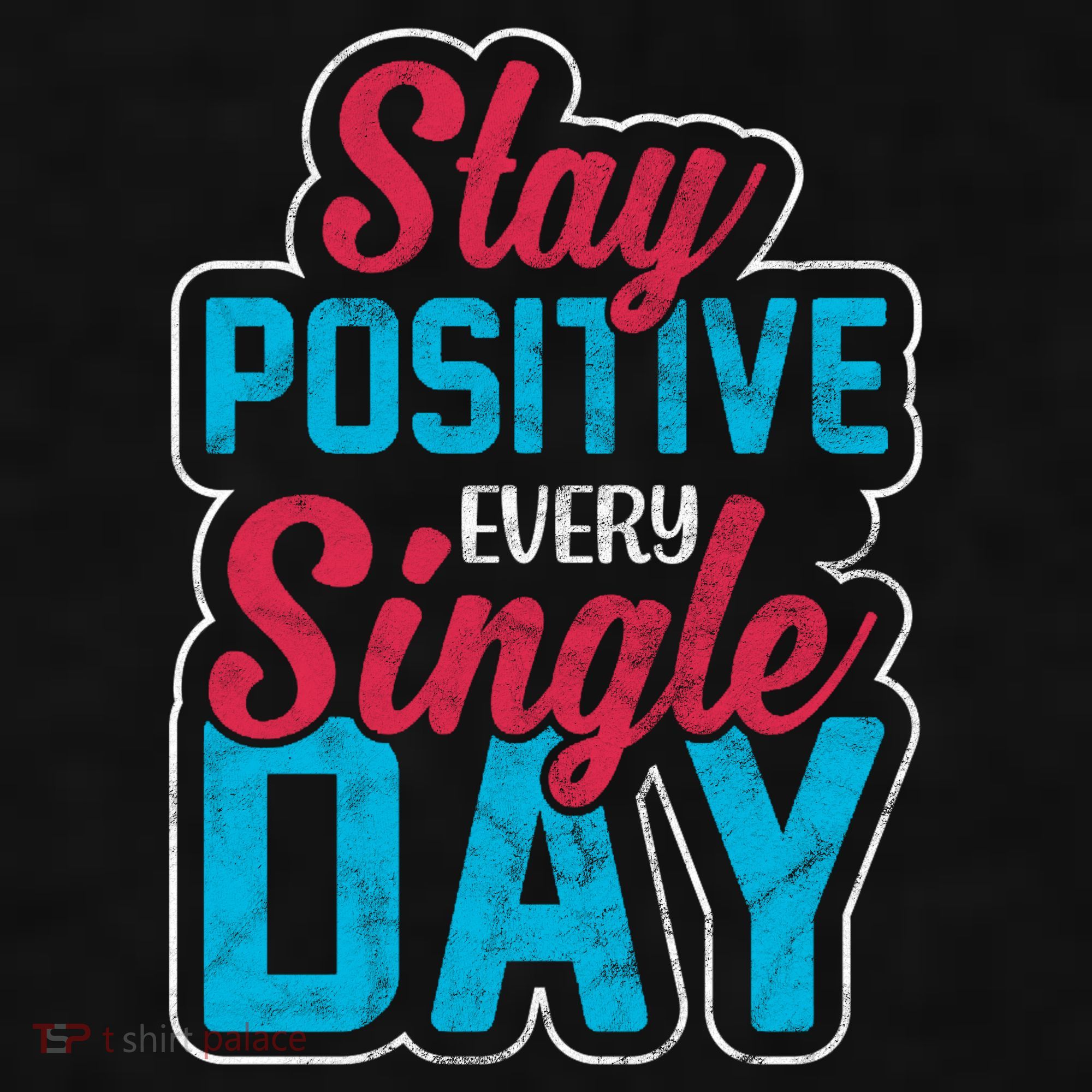 Stay Positive Every Single Day Ladies PosiCharge Tri-Blend Wicking Tank