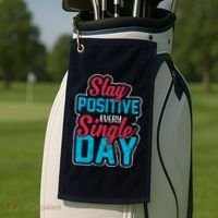 Stay Positive Every Single Day Golf Towel thumb 2