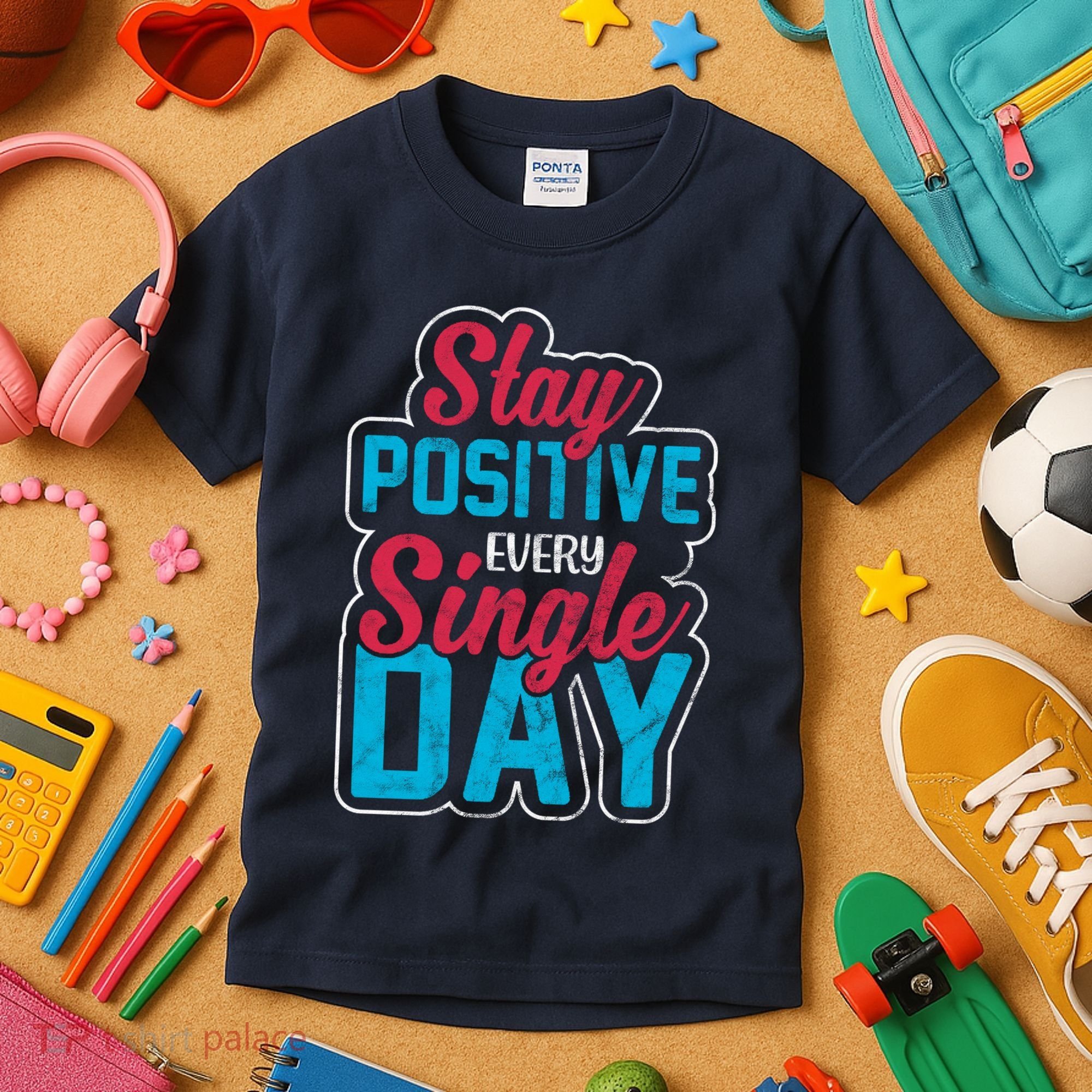Stay Positive Every Single Day Kids T-Shirt