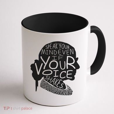 Speak Your Mind Even If Your Voice Shakes Coffee Mug back