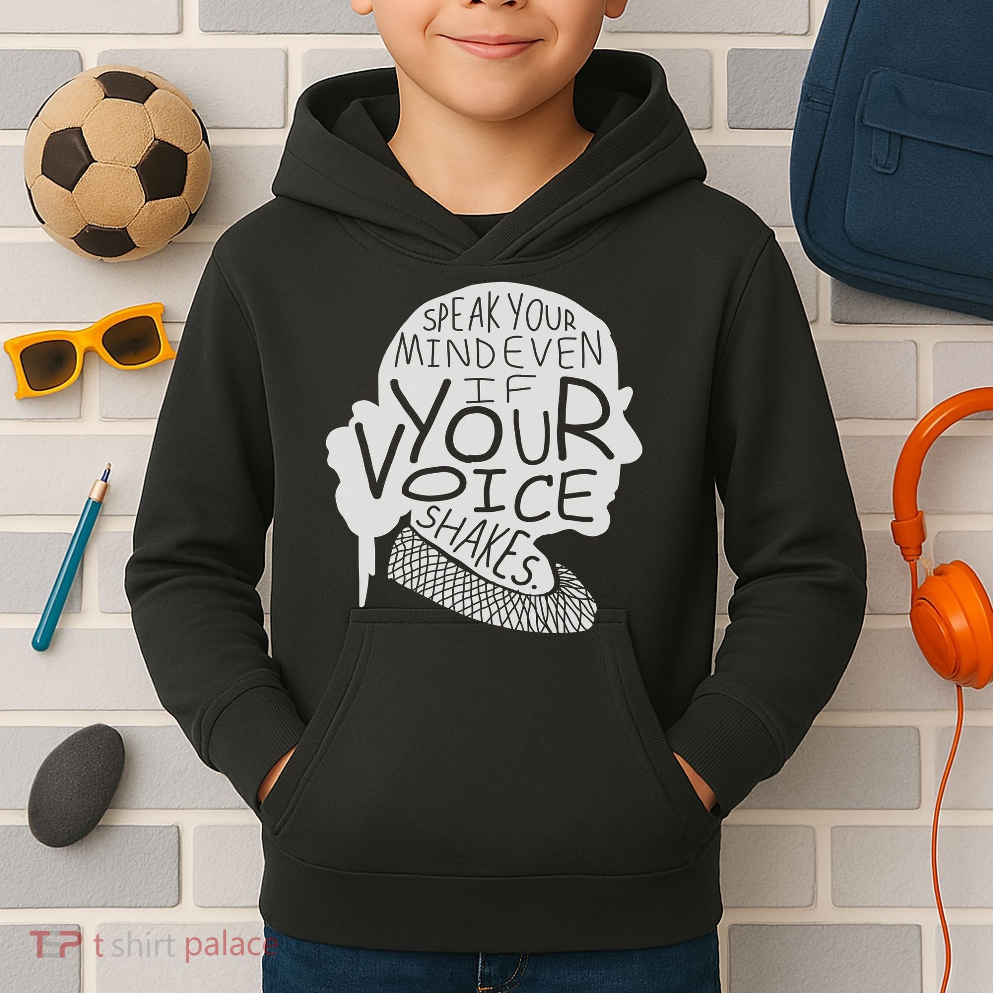 Speak Your Mind Even If Your Voice Shakes Kids Hoodie