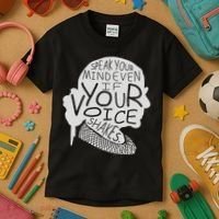 Speak Your Mind Even If Your Voice Shakes Kids T-Shirt thumb 3