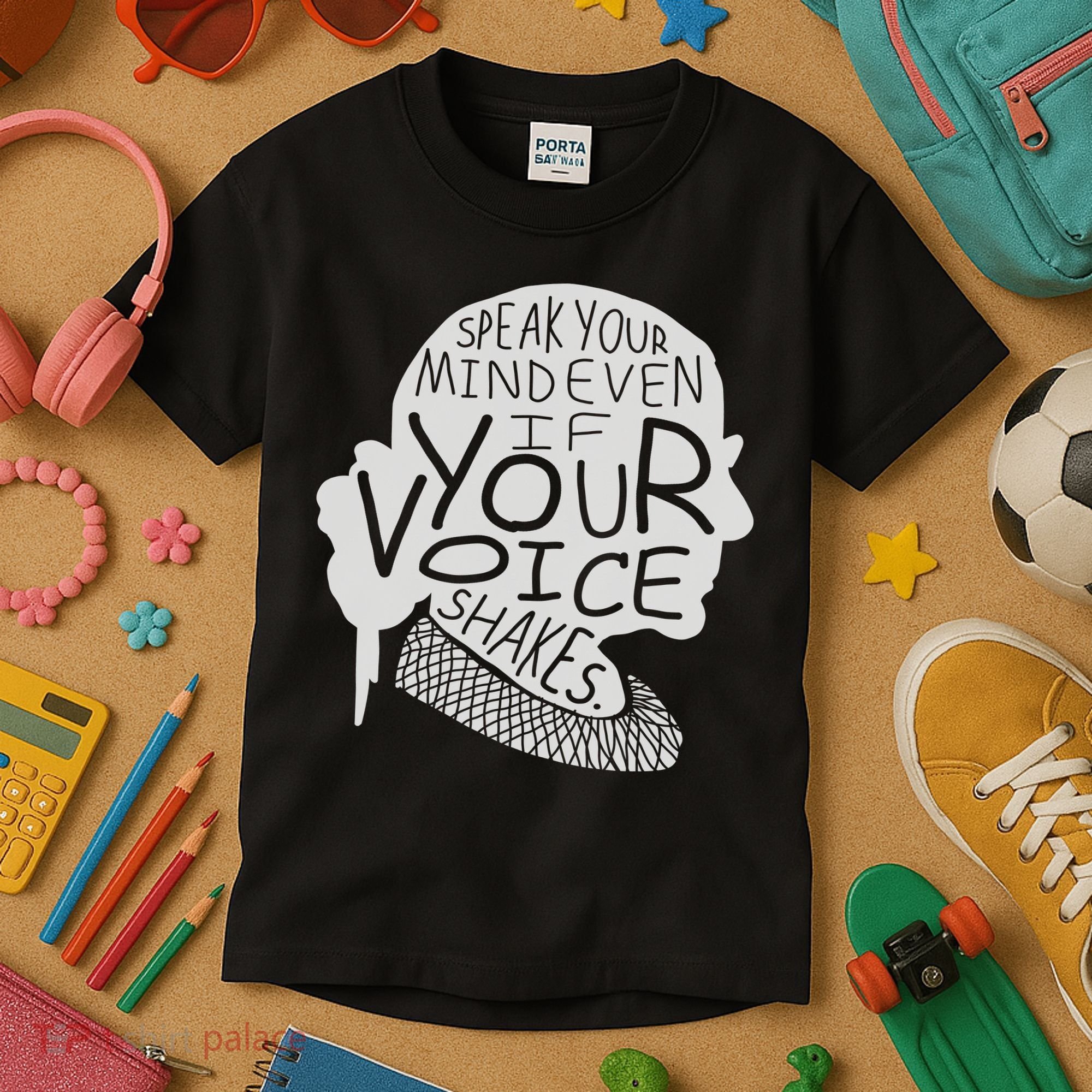 Speak Your Mind Even If Your Voice Shakes Kids T-Shirt