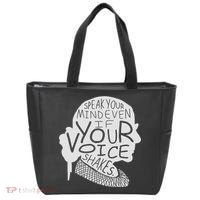 Speak Your Mind Even If Your Voice Shakes Tote Bag thumb 0