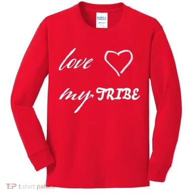 Special Needs Awareness Support Love My Tribe Kids Long Sleeve Shirt