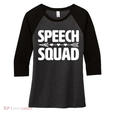 Speech Squad Women's Tri-Blend 3/4-Sleeve Raglan Shirt