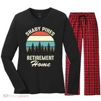 Shady Pines Funny Quote Retirement Day Party Home Women's Long Sleeve Flannel Pajama Set  thumb 0