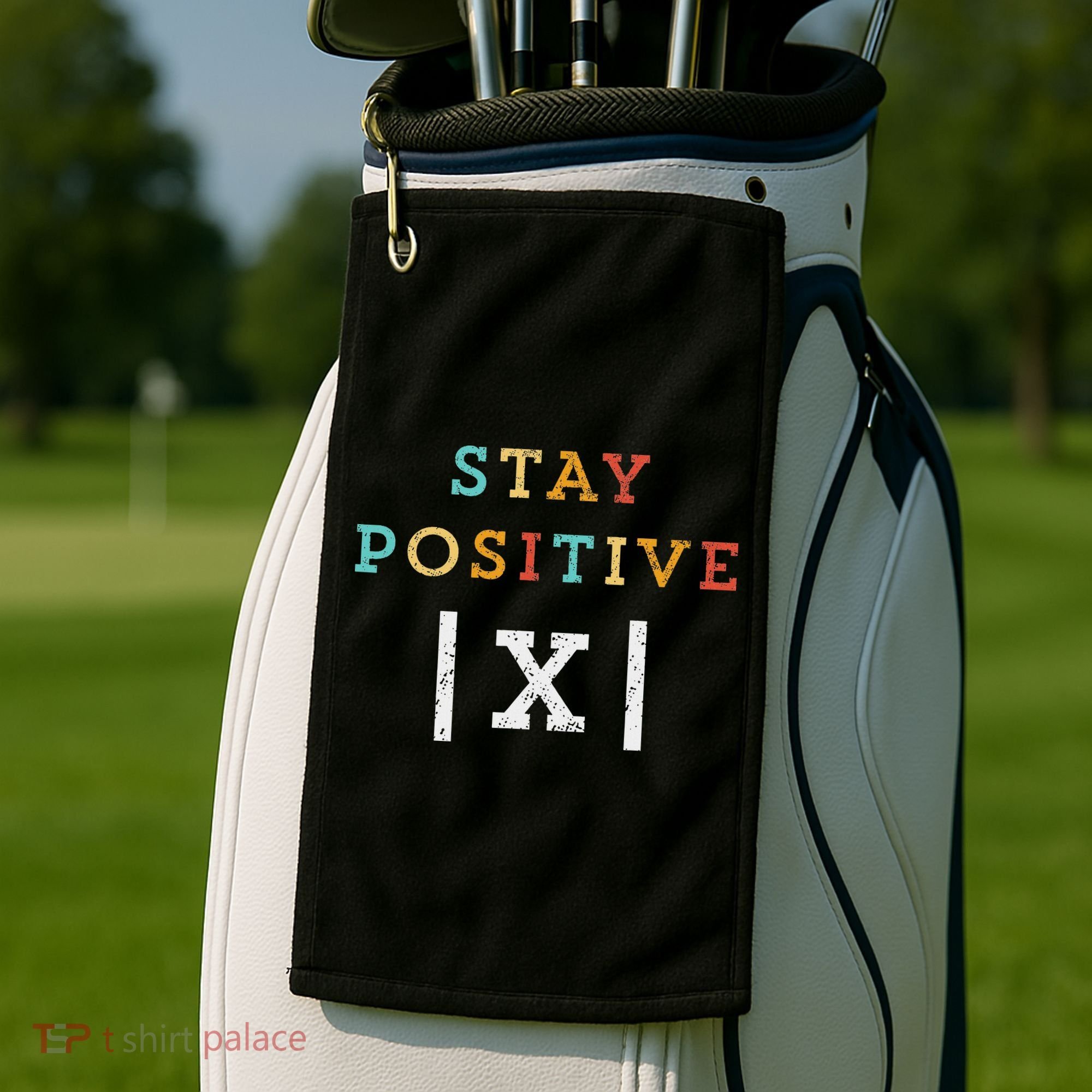 Stay Positive Funny Math Teacher Student School Golf Towel