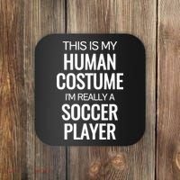 Soccer Player Funny Soccer Halloween Costume Coaster thumb 0