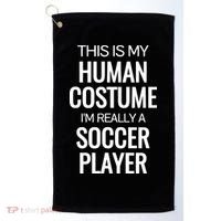 Soccer Player Funny Soccer Halloween Costume Golf Towel thumb 0