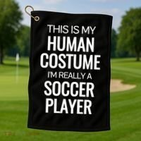 Soccer Player Funny Soccer Halloween Costume Golf Towel thumb 1
