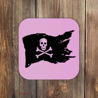 Skull Pirate Flag Jolly Roger Crossbones Coaster