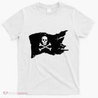Skull Pirate Flag Jolly Roger Crossbones T-Shirt thumb 0