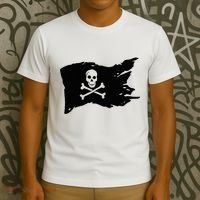 Skull Pirate Flag Jolly Roger Crossbones T-Shirt thumb 3