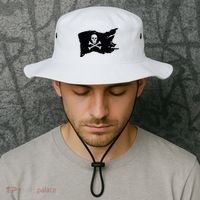 Skull Pirate Flag Jolly Roger Crossbones Bucket Hat thumb 2