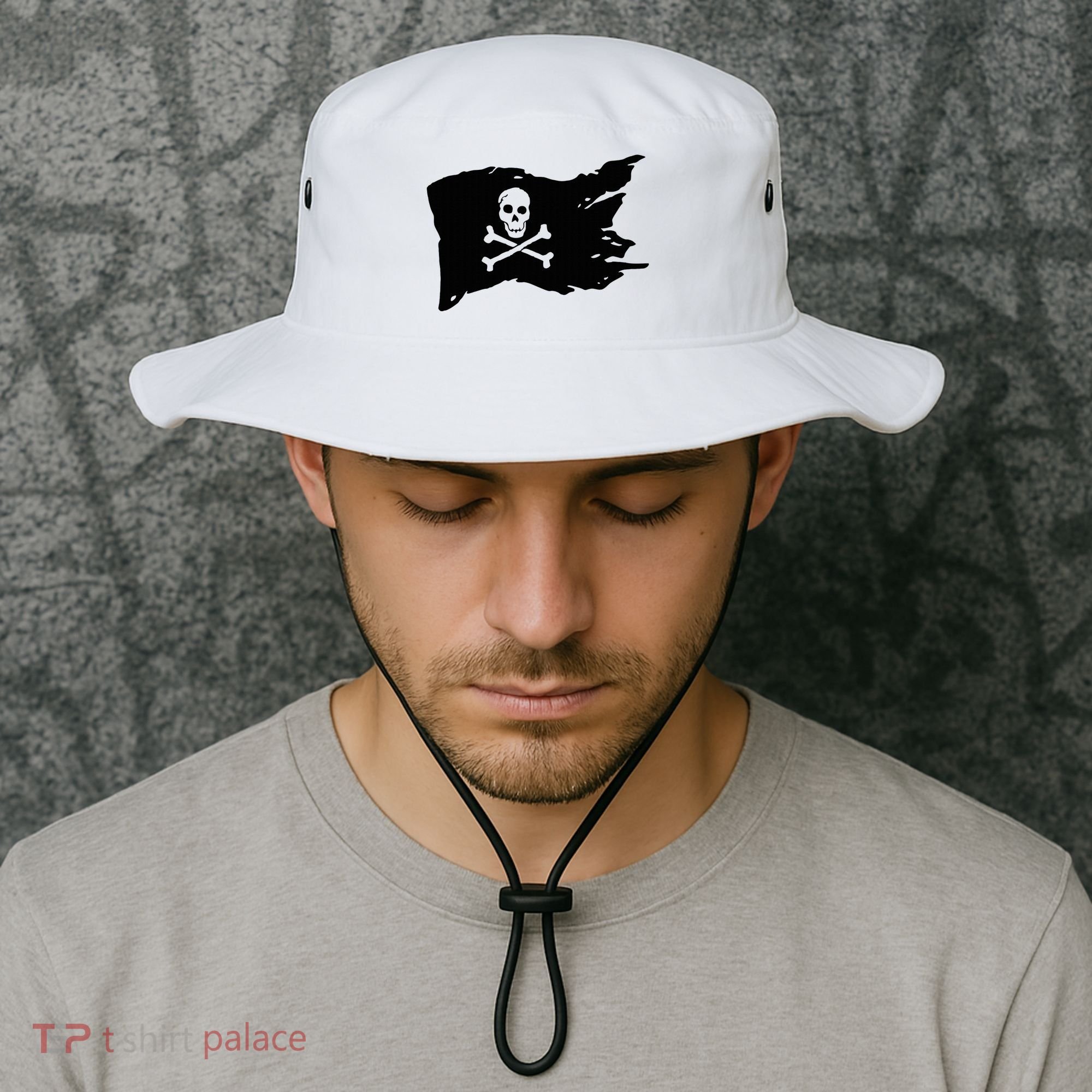 Skull Pirate Flag Jolly Roger Crossbones Bucket Hat