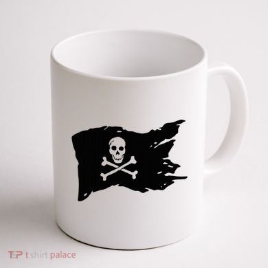 Skull Pirate Flag Jolly Roger Crossbones Coffee Mug back
