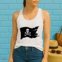 Skull Pirate Flag Jolly Roger Crossbones Women's Tank Top thumb 2