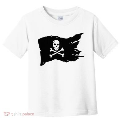 Skull Pirate Flag Jolly Roger Crossbones Toddler T-Shirt
