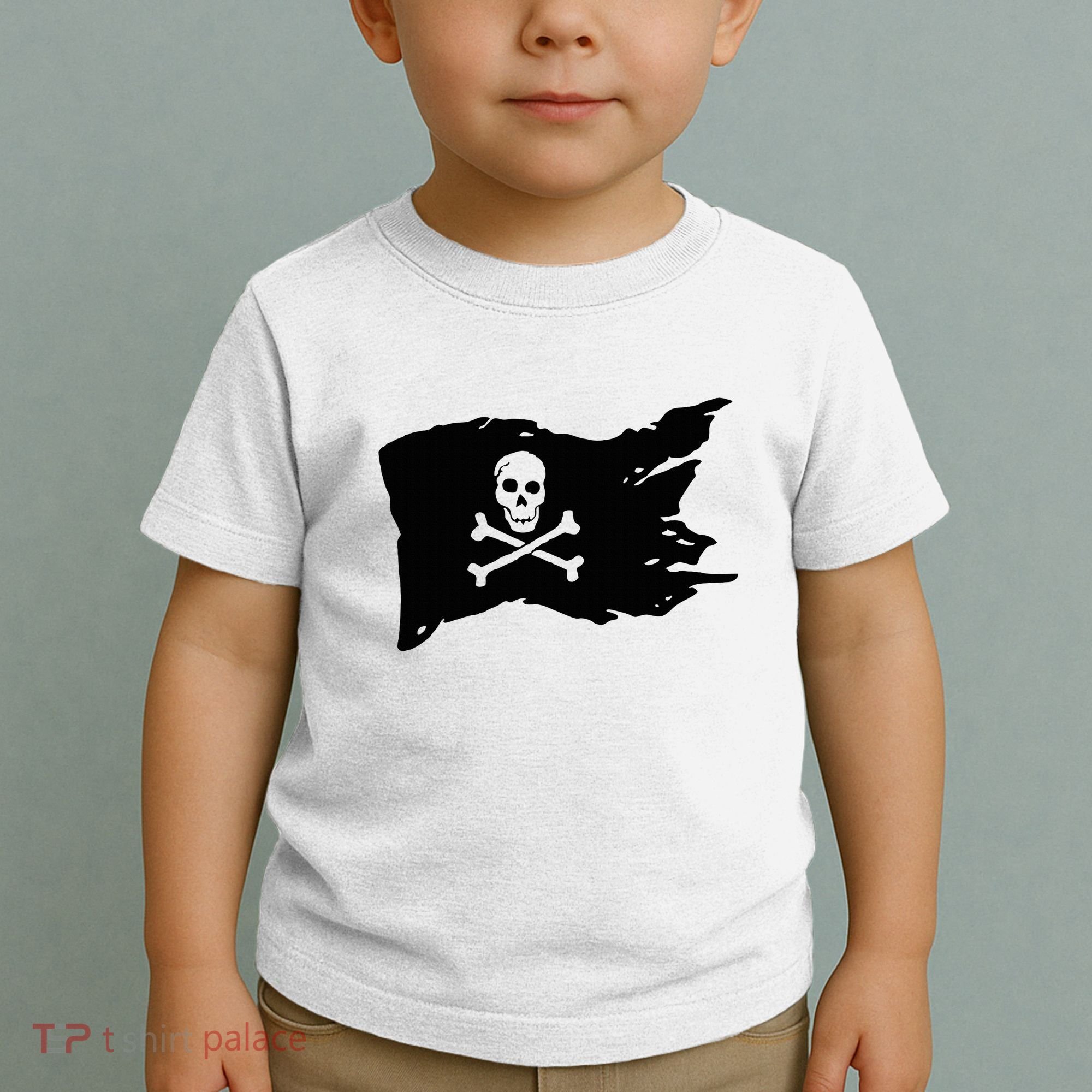 Skull Pirate Flag Jolly Roger Crossbones Toddler T-Shirt