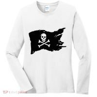 Skull Pirate Flag Jolly Roger Crossbones Women's Long Sleeve Shirt thumb 0