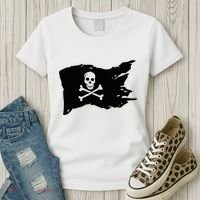 Skull Pirate Flag Jolly Roger Crossbones Women's T-Shirt thumb 3