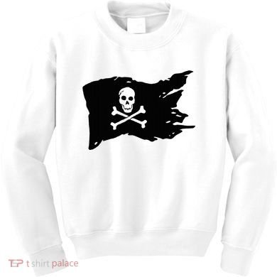 Skull Pirate Flag Jolly Roger Crossbones Kids Sweatshirt