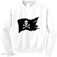 Skull Pirate Flag Jolly Roger Crossbones Kids Sweatshirt thumb 0