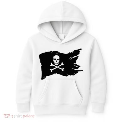 Skull Pirate Flag Jolly Roger Crossbones Kids Hoodie