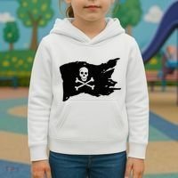 Skull Pirate Flag Jolly Roger Crossbones Kids Hoodie thumb 3