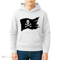 Skull Pirate Flag Jolly Roger Crossbones Kids Hoodie thumb 4