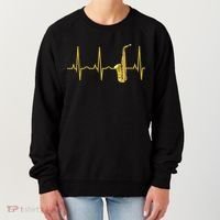 Saxophone Player Funny Gift Sax Heartbeat Hooded Cute Gift Gift Women's Sweatshirt thumb 0