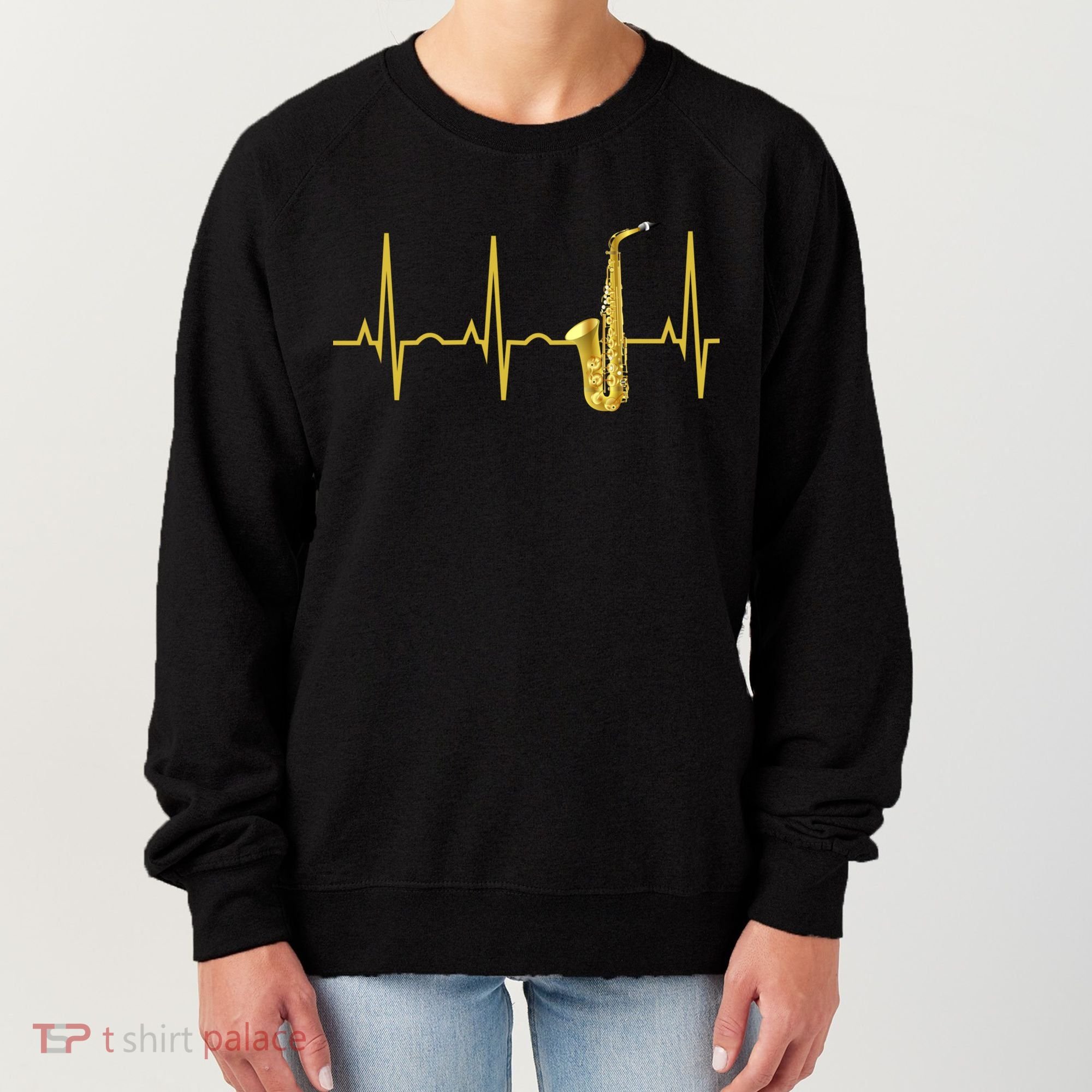 Saxophone Player Funny Gift Sax Heartbeat Hooded Cute Gift Gift Women's Sweatshirt