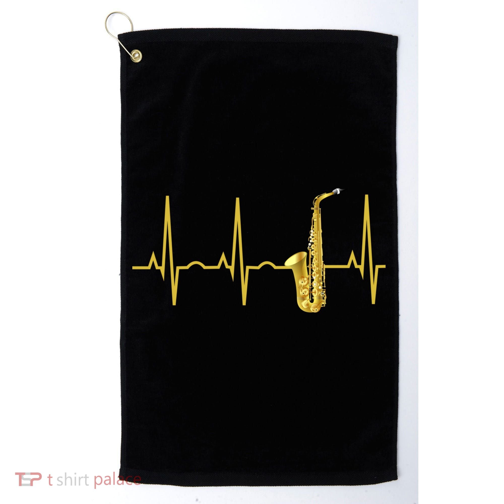 Saxophone Player Funny Gift Sax Heartbeat Hooded Cute Gift Gift Golf Towel
