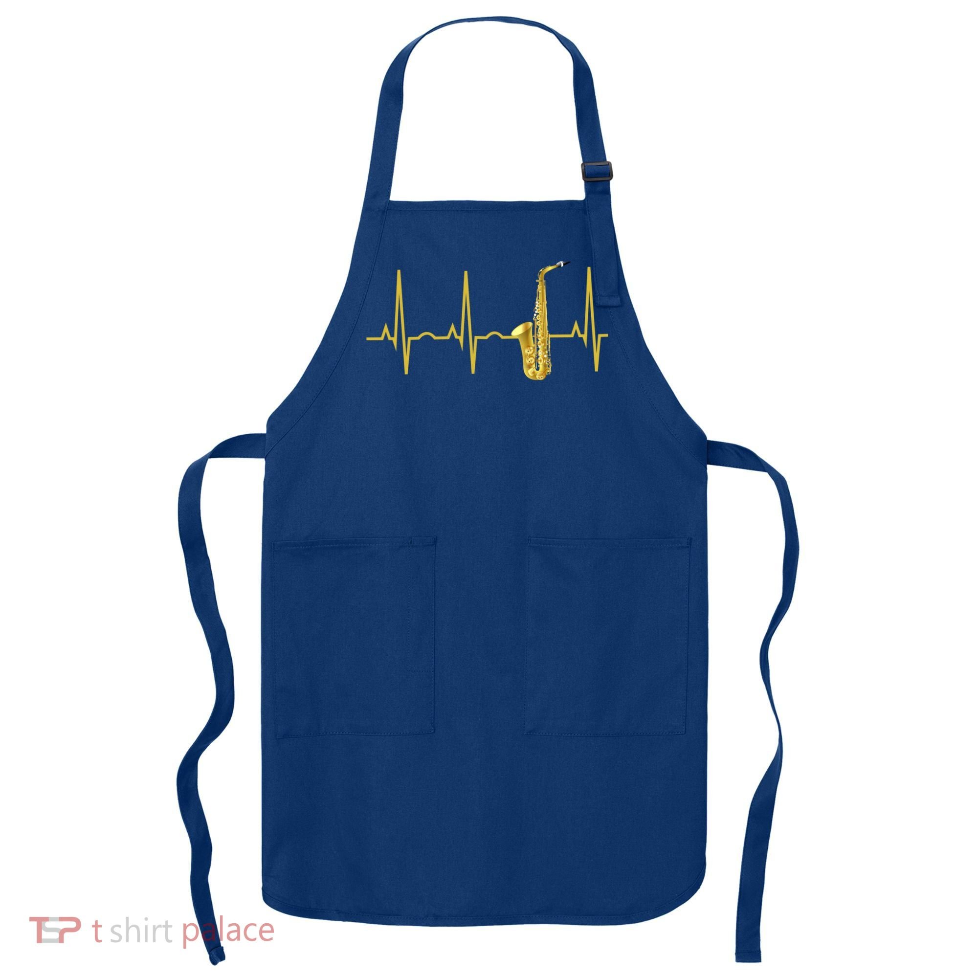 Saxophone Player Funny Gift Sax Heartbeat Hooded Cute Gift Gift Apron