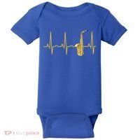 Saxophone Player Funny Gift Sax Heartbeat Hooded Cute Gift Gift Baby Bodysuit thumb 0