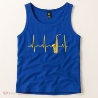 Saxophone Player Funny Gift Sax Heartbeat Hooded Cute Gift Gift Tank Top thumb 2