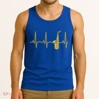 Saxophone Player Funny Gift Sax Heartbeat Hooded Cute Gift Gift Tank Top thumb 3