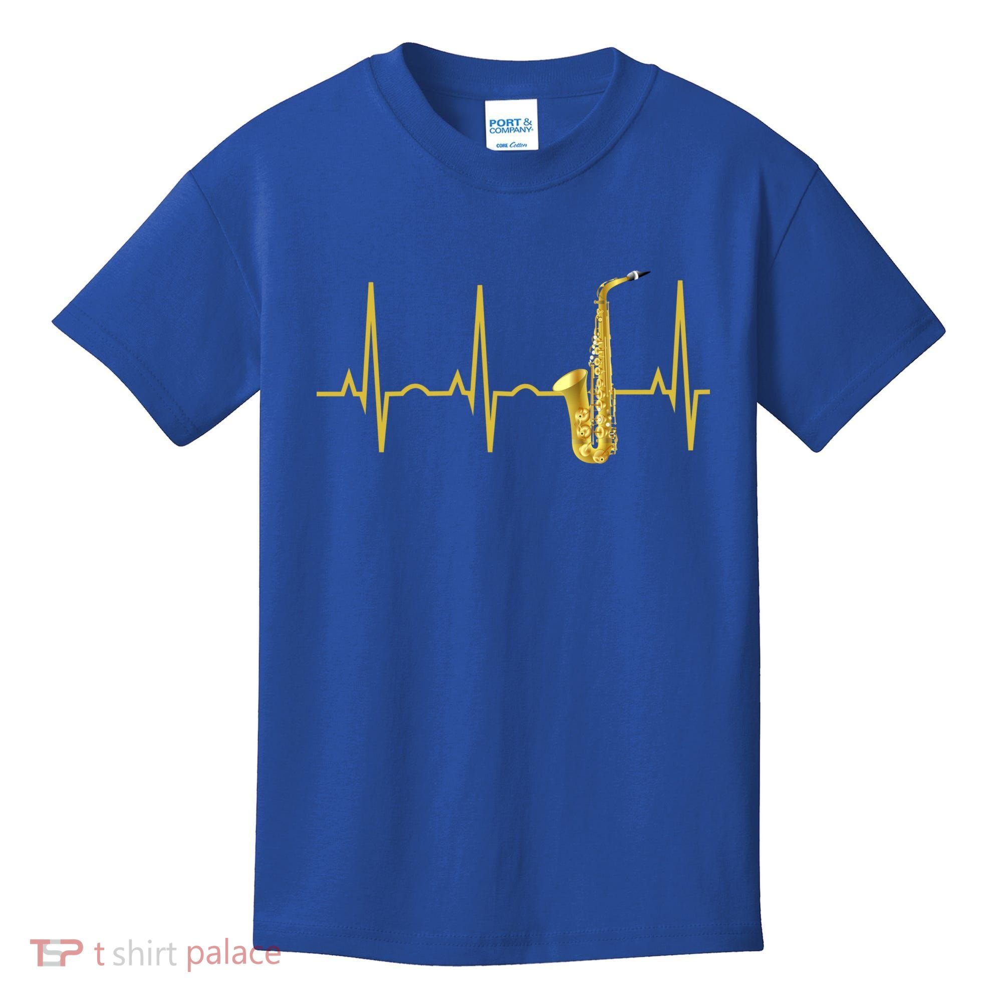 Saxophone Player Funny Gift Sax Heartbeat Hooded Cute Gift Gift Kids T-Shirt
