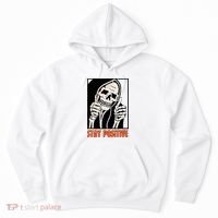 Stay Positive Funny Skeleton Thumbs Up Spooky Halloween Hoodie thumb 0