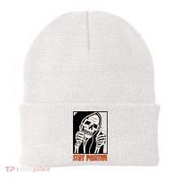 Stay Positive Funny Skeleton Thumbs Up Spooky Halloween Beanie thumb 0