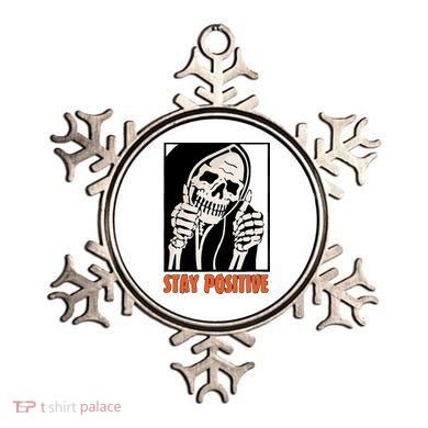 Stay Positive Funny Skeleton Thumbs Up Spooky Halloween Ornament